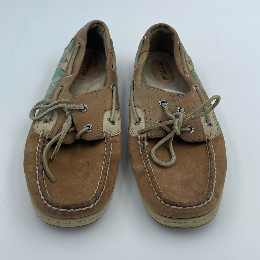 Sperry Top-Sider Women Leather Textile 2-Eye Flat Boat Shoes - Picture 3 of 6